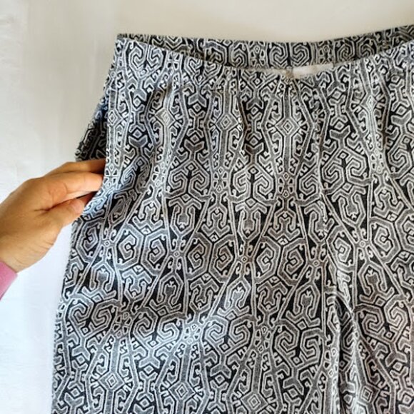 J JILL LOVE LINEN 100% Linen Wide Leg Cropped Boho Print Pull On Pants M - Picture 4 of 12